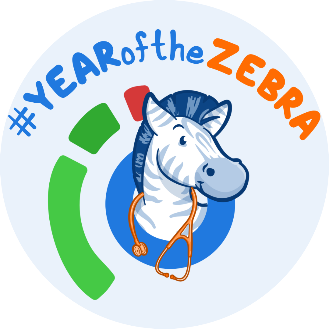 zebra with the Osmosis logo with the text #Year of the Zebra