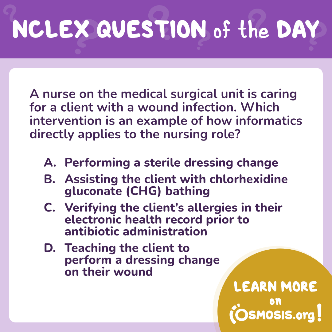 Study Tips NCLEX® QOTD Wound infection