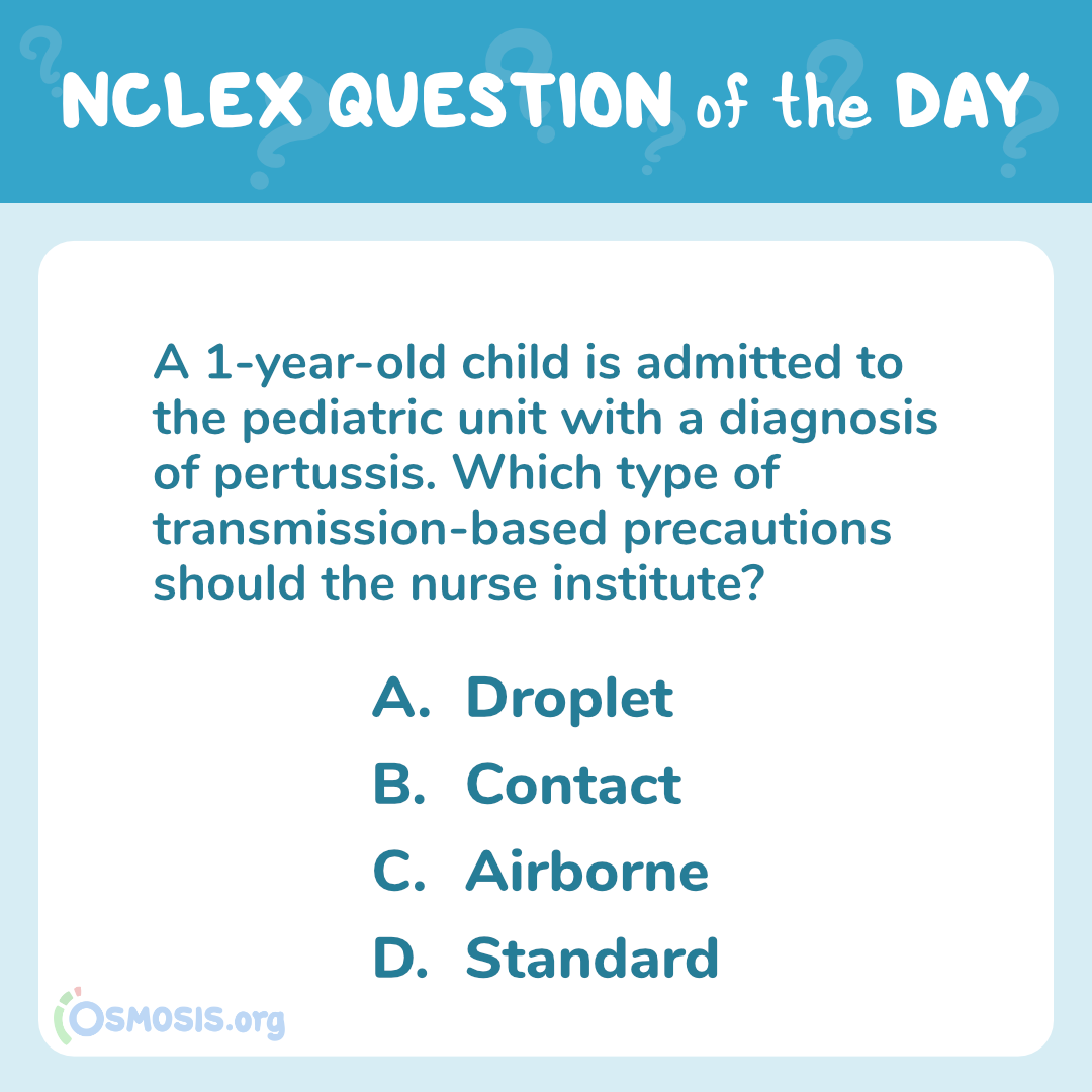 Study Tips NCLEX Question Of The Day Pertussis